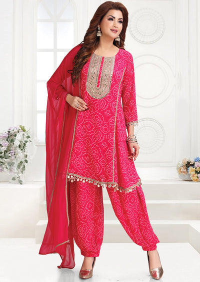 Rani Pink Georgette Anarkali suit