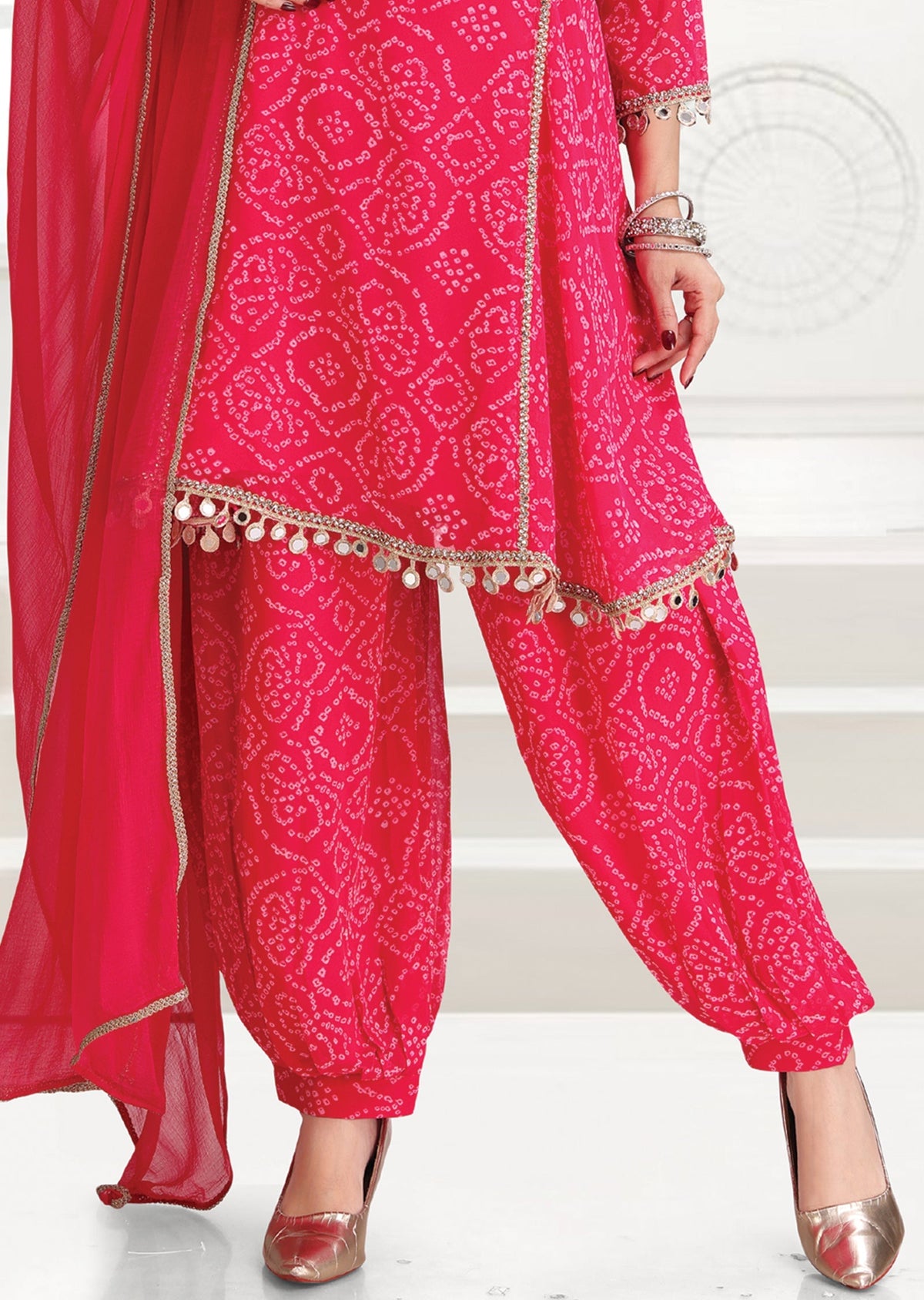 Rani Pink Georgette Anarkali suit