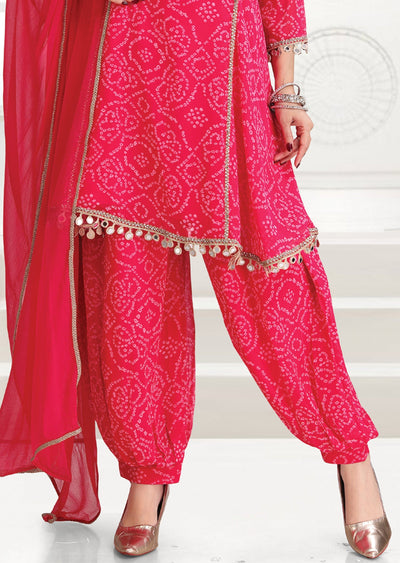 Rani Pink Georgette Anarkali suit