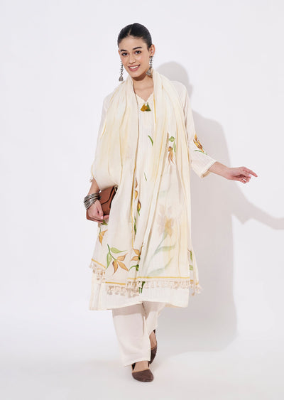 Mustard Cotton Straight cut suit