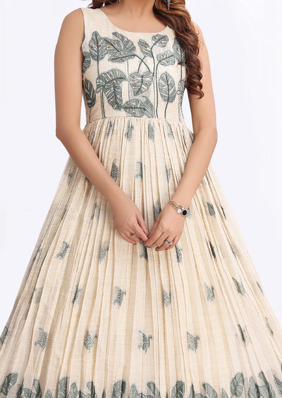 Beige Chanderi Long kurti
