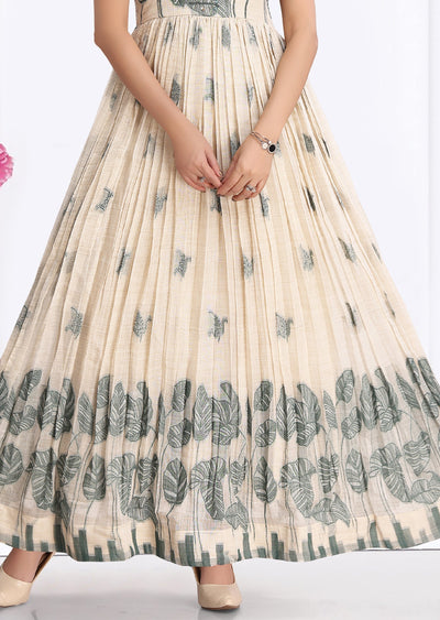 Beige Chanderi Long kurti