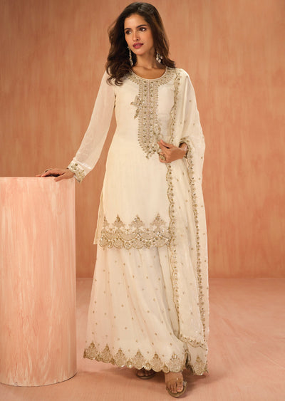 Cream Sharara Set