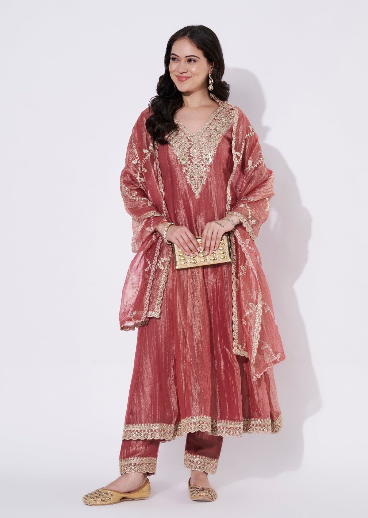 Onion Pink Salsa Anarkali Suit