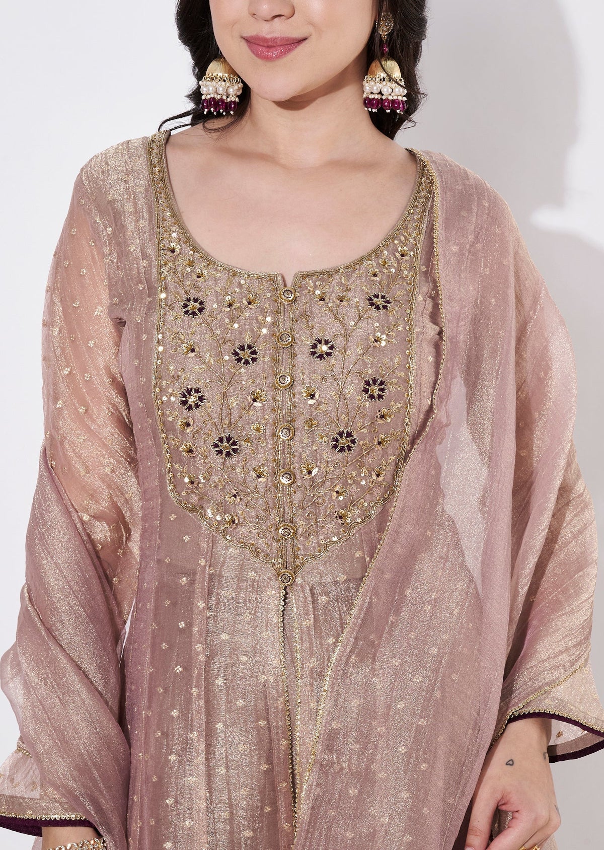 Mauve Salsa Anarkali Suit