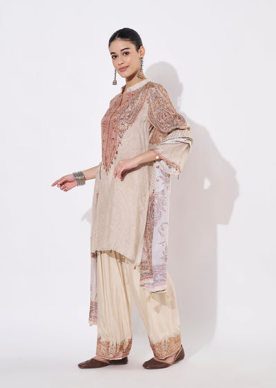 Fawn Muslin Straight cut suit