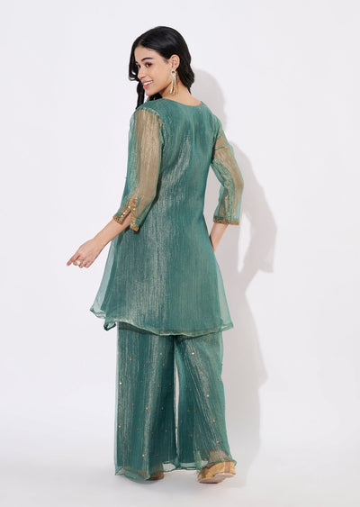 Green Salsa Fusion wear kurti
