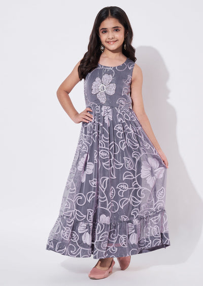 Lavender Brasso Ethnic Gown