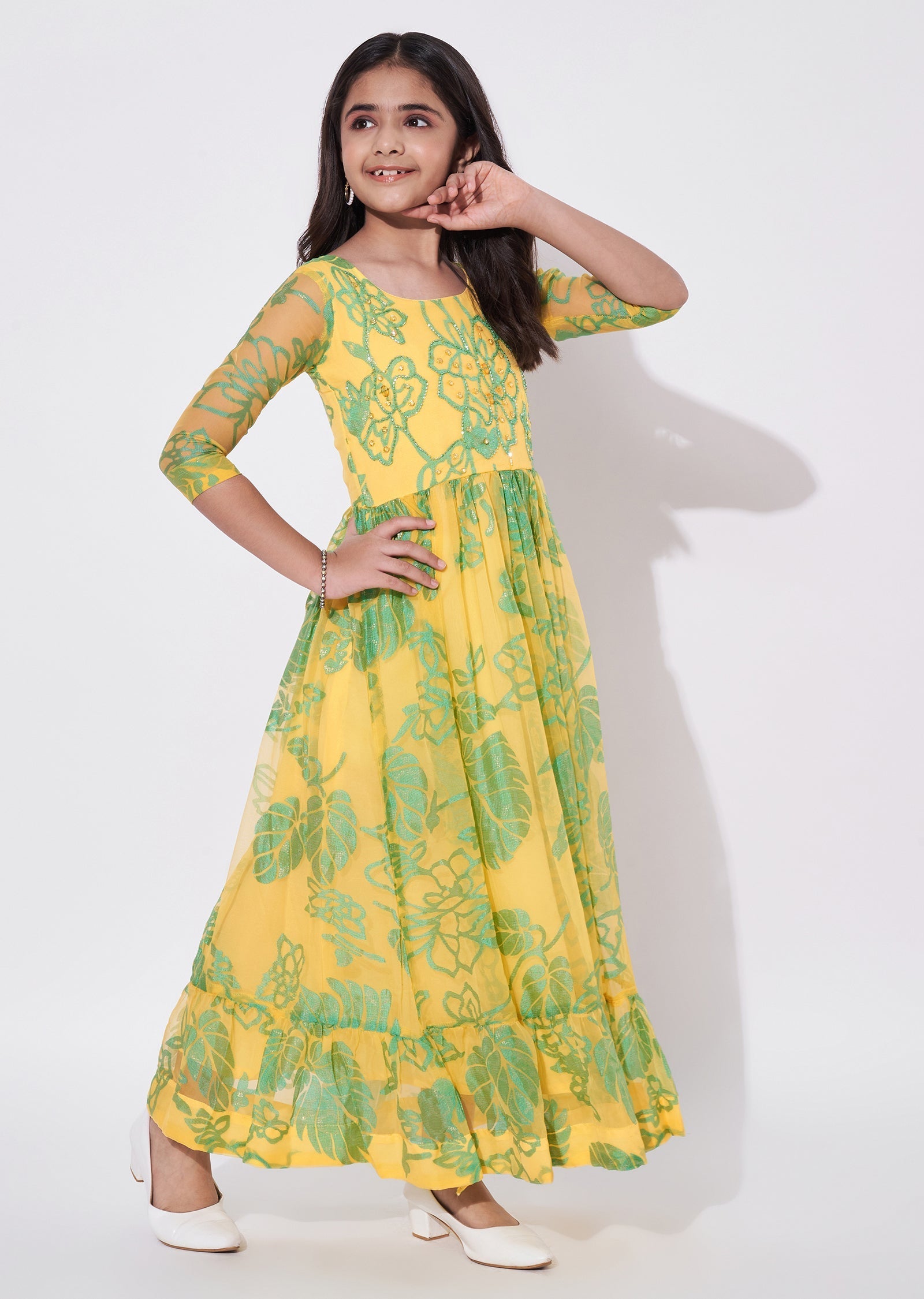 Yellow Brasso Ethnic Gown