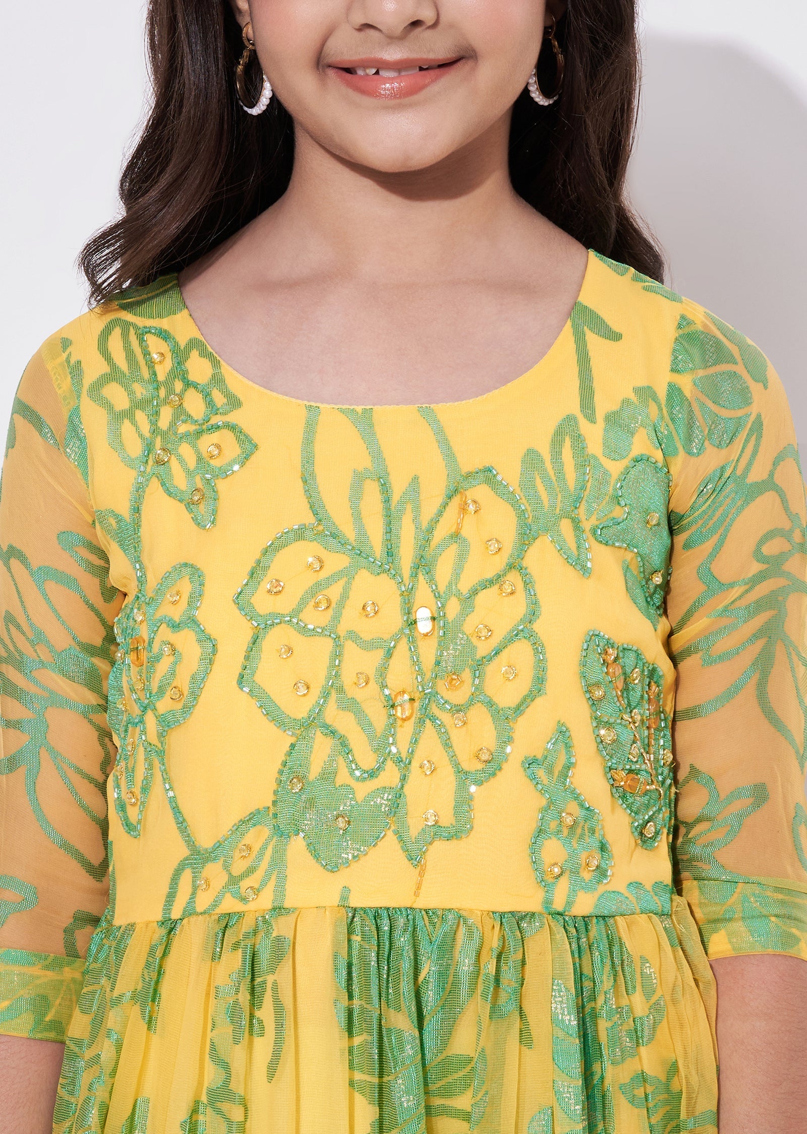 Yellow Brasso Ethnic Gown