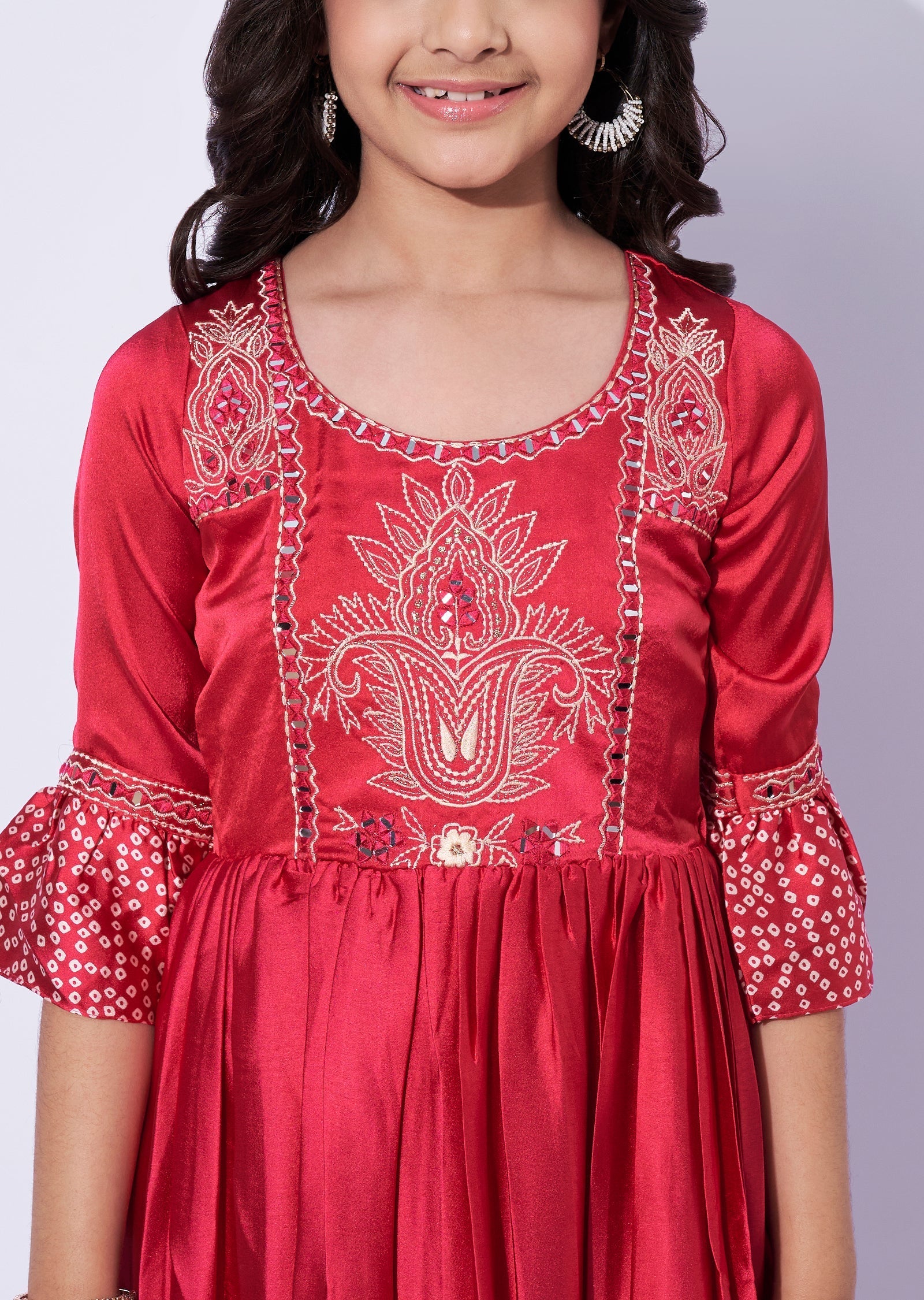 Pink Satin Girls Gown