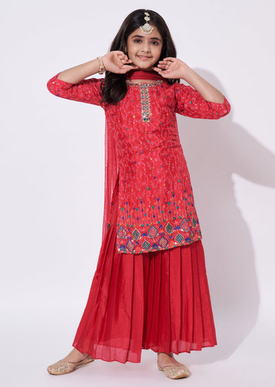 Rani Pink Chinnon Gharara Set