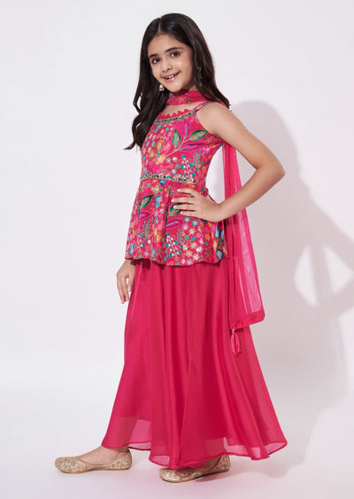 Rani Pink Georgette Gharara Set