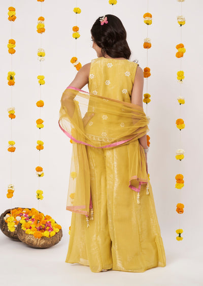Beige Georgette Girls Gharara