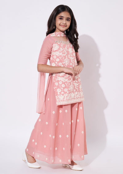 Light Pink Georgette Gharara Set
