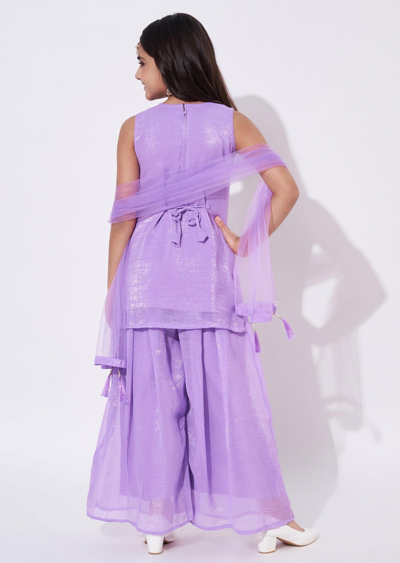 Lavender Organza Gharara Set