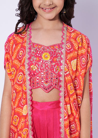 Rani Pink Chinnon Girls Sharara