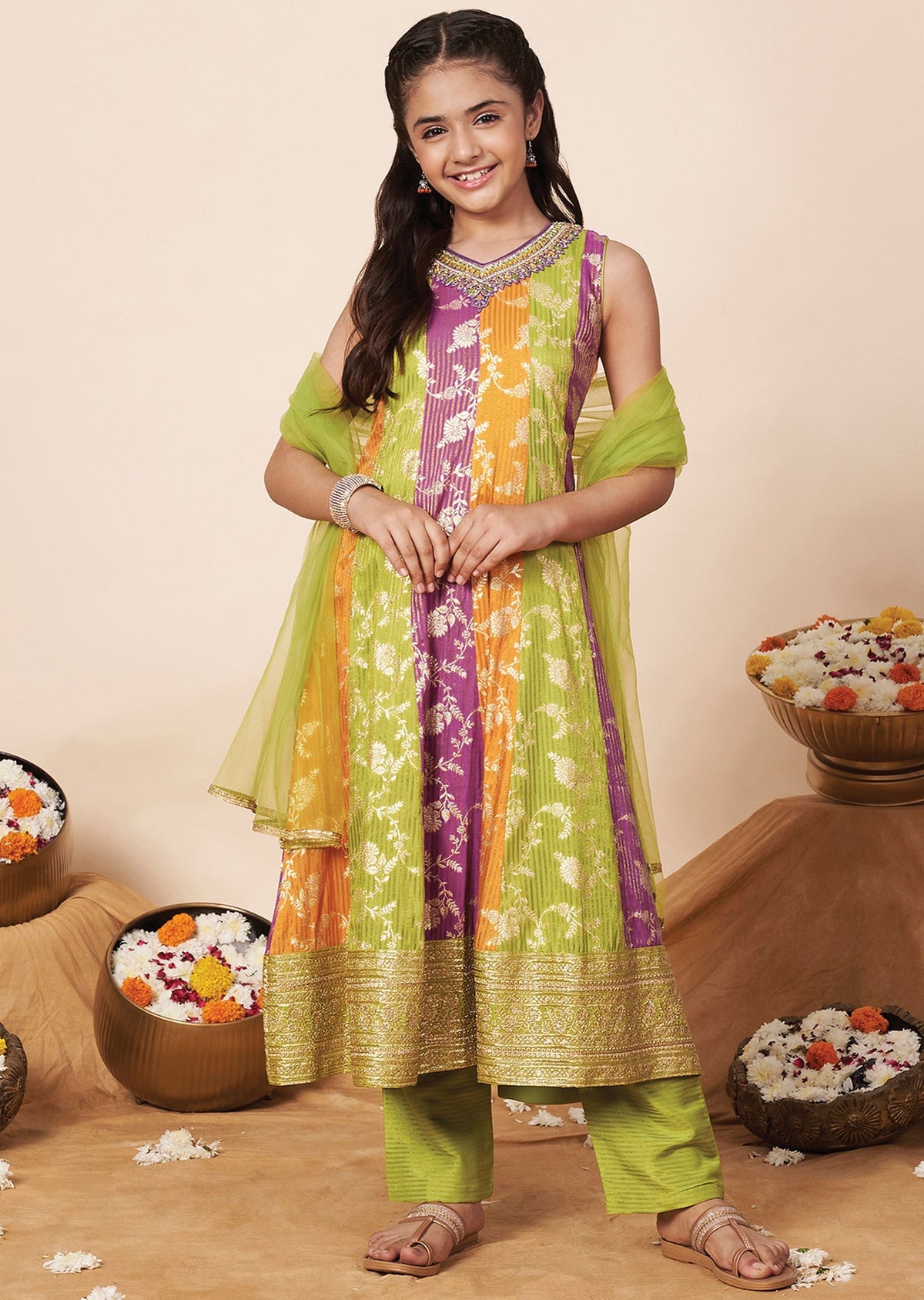Multi Banaras Girls Anarkali