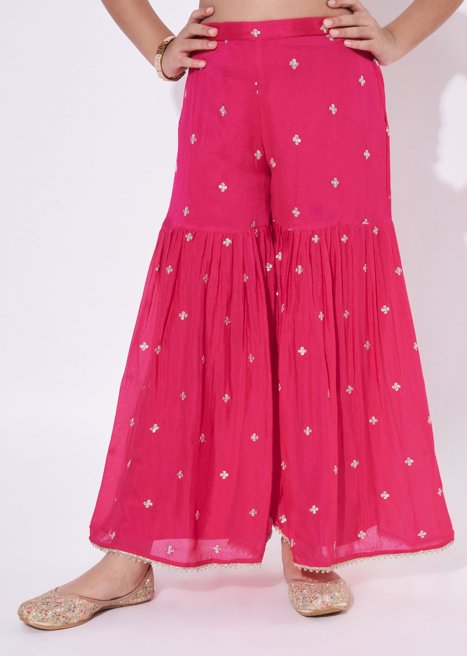 Rani Pink Chinnon Gharara Set