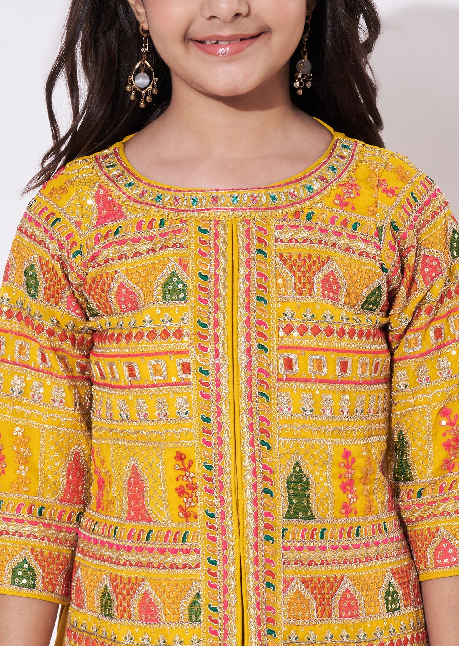 Yellow Georgette Gharara Set