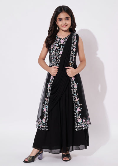 Black  Georgette Lehenga