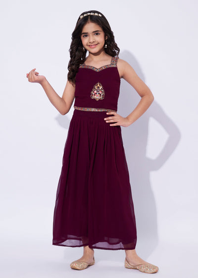 Wine Girls Sharara Set
