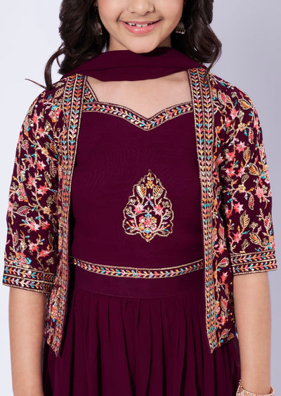 Wine Girls Sharara Set