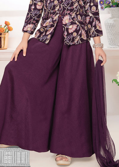 Purple Chinnon Kids Shararas Ghararas