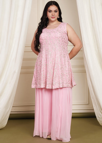 Pink Georgette Anarkali Suit