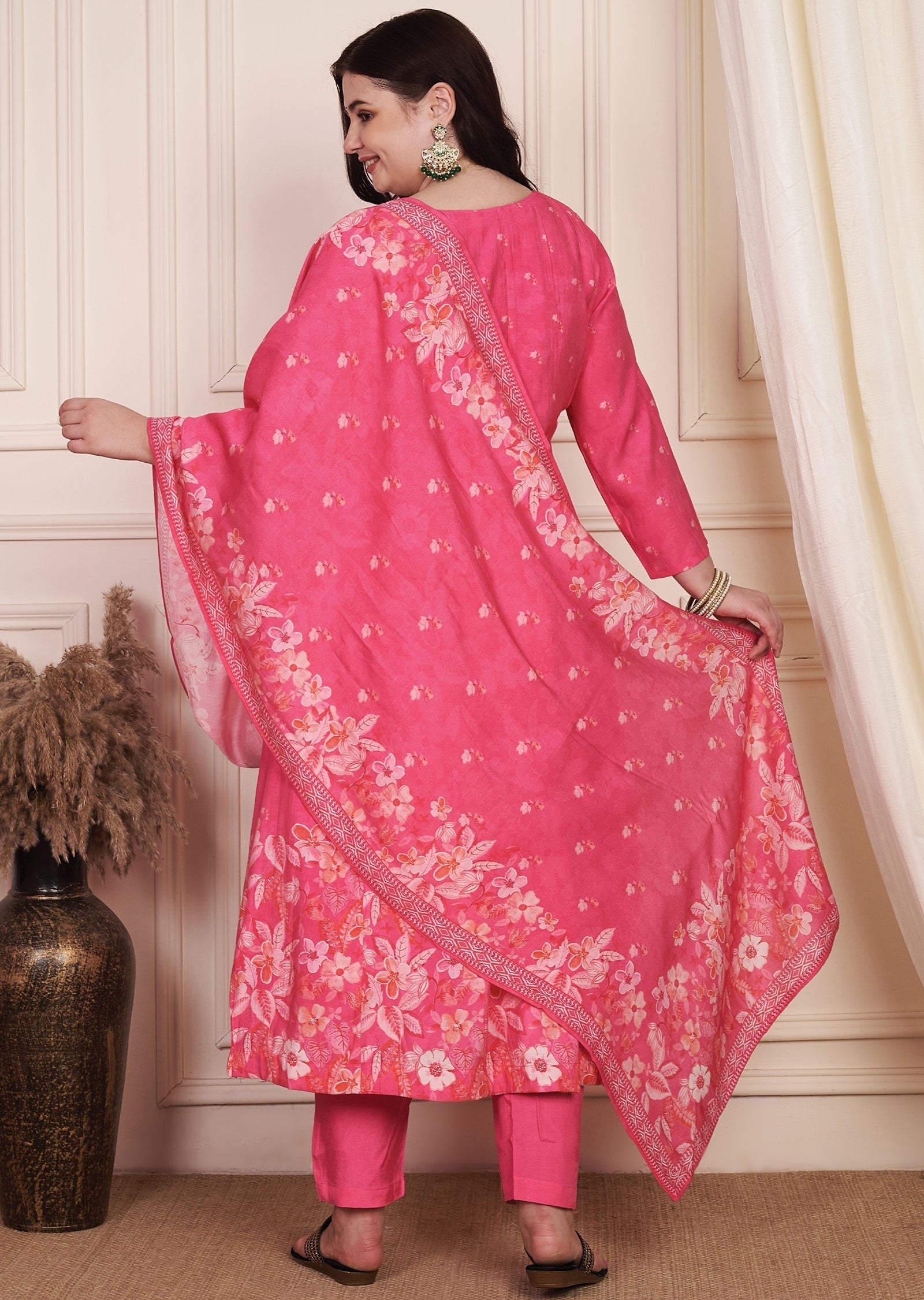 Pink Dola Silk Anarkali Suit