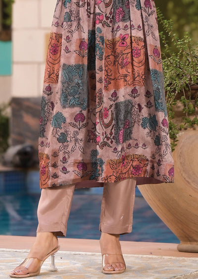 Dark Onion Pink Chinnon Anarkali