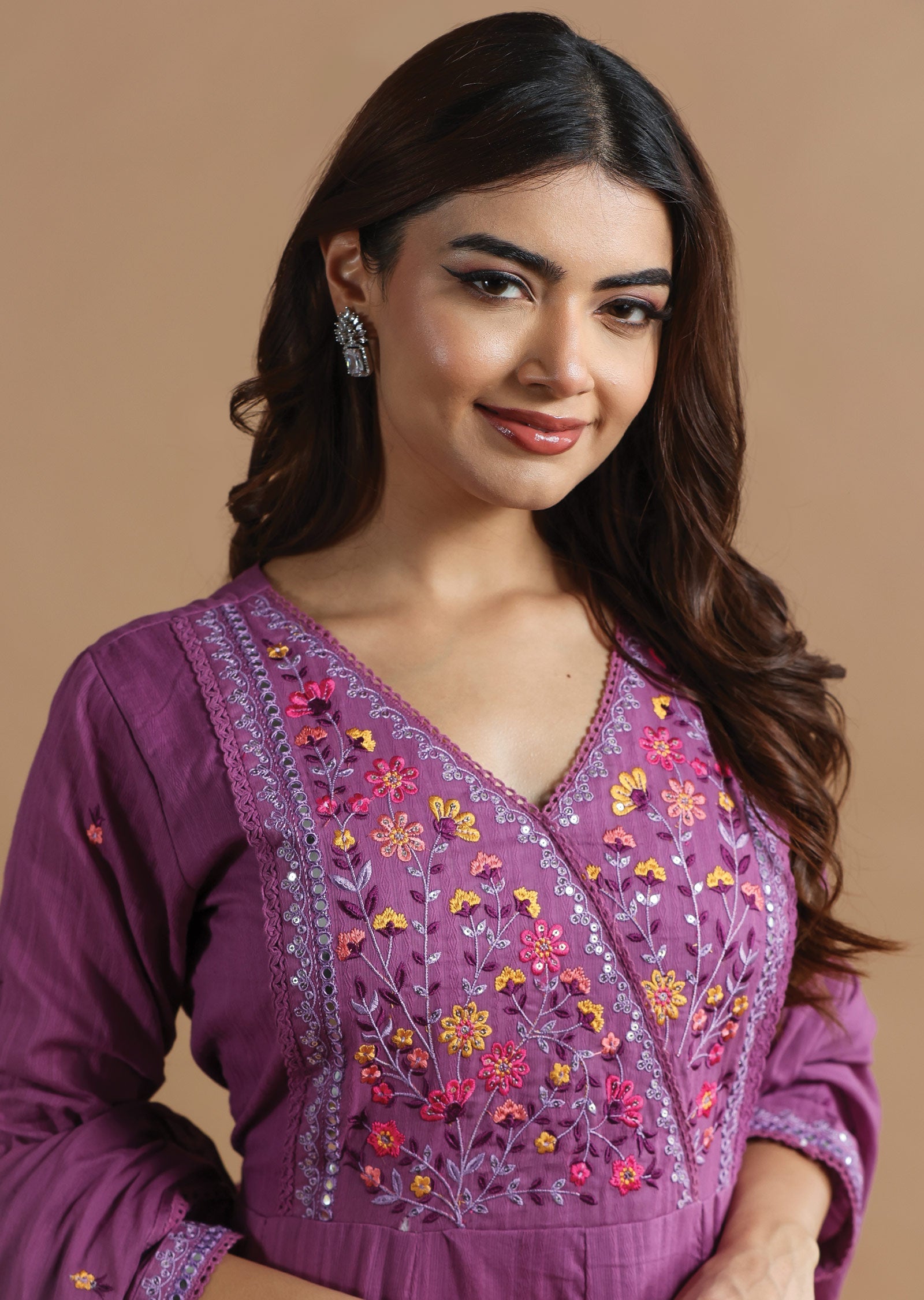 Light Purple Cotton Anarkali