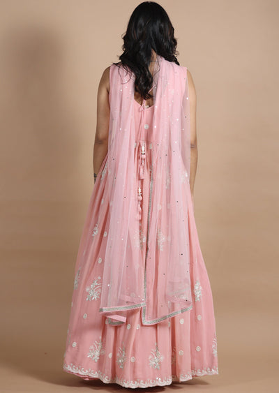 Peach Georgette Anarkali