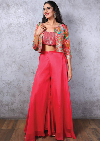 Shimmer & Chinnon Embroidered Fusion/Indo-Western Set