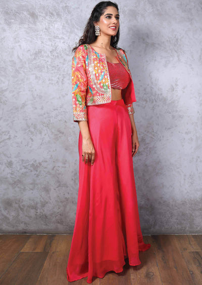 Shimmer & Chinnon Embroidered Fusion/Indo-Western Set