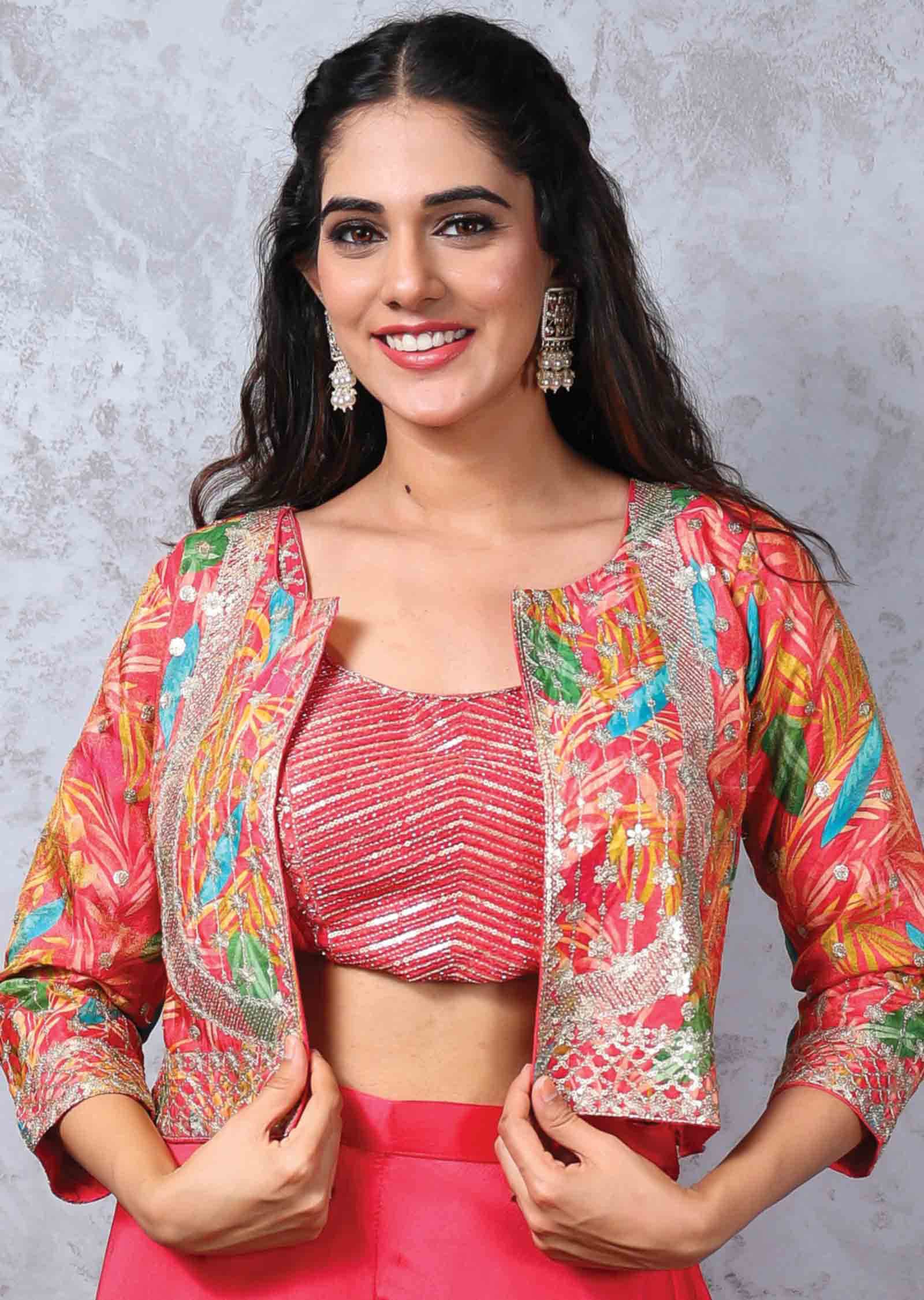 Shimmer & Chinnon Embroidered Fusion/Indo-Western Set