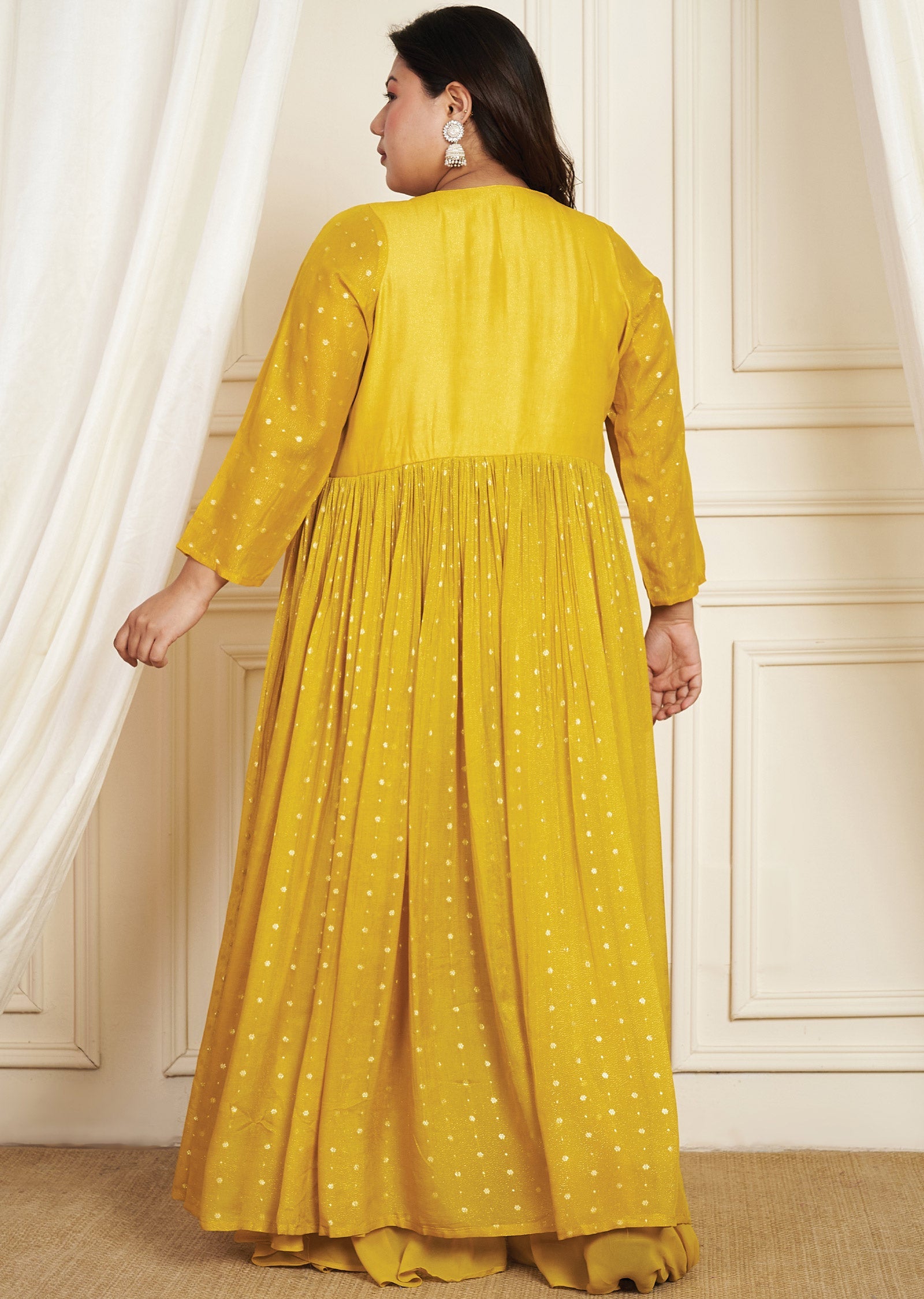 Mustard Yellow Silk Palazzo Set