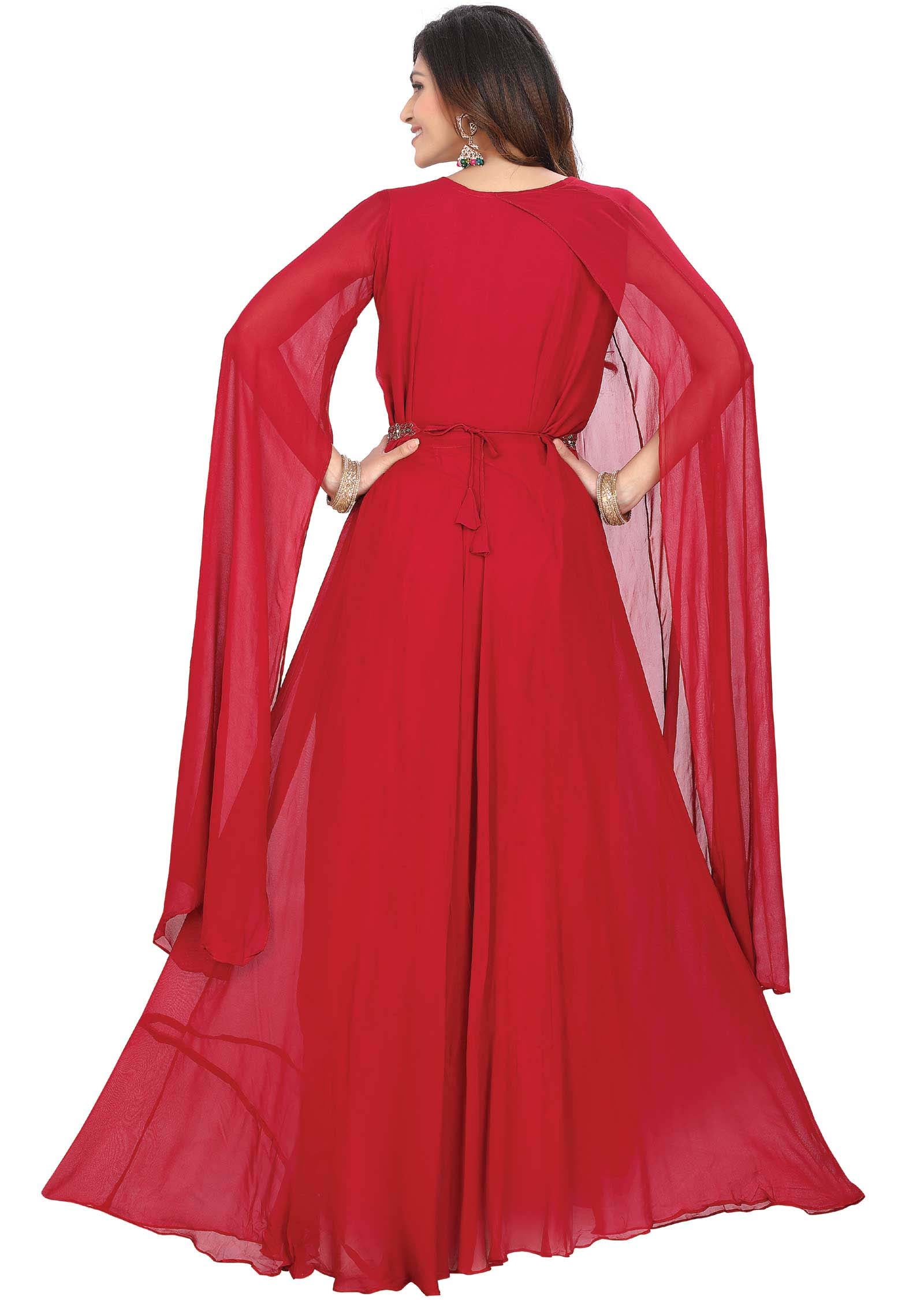 Rani Pink Georgette Embroidered Gown