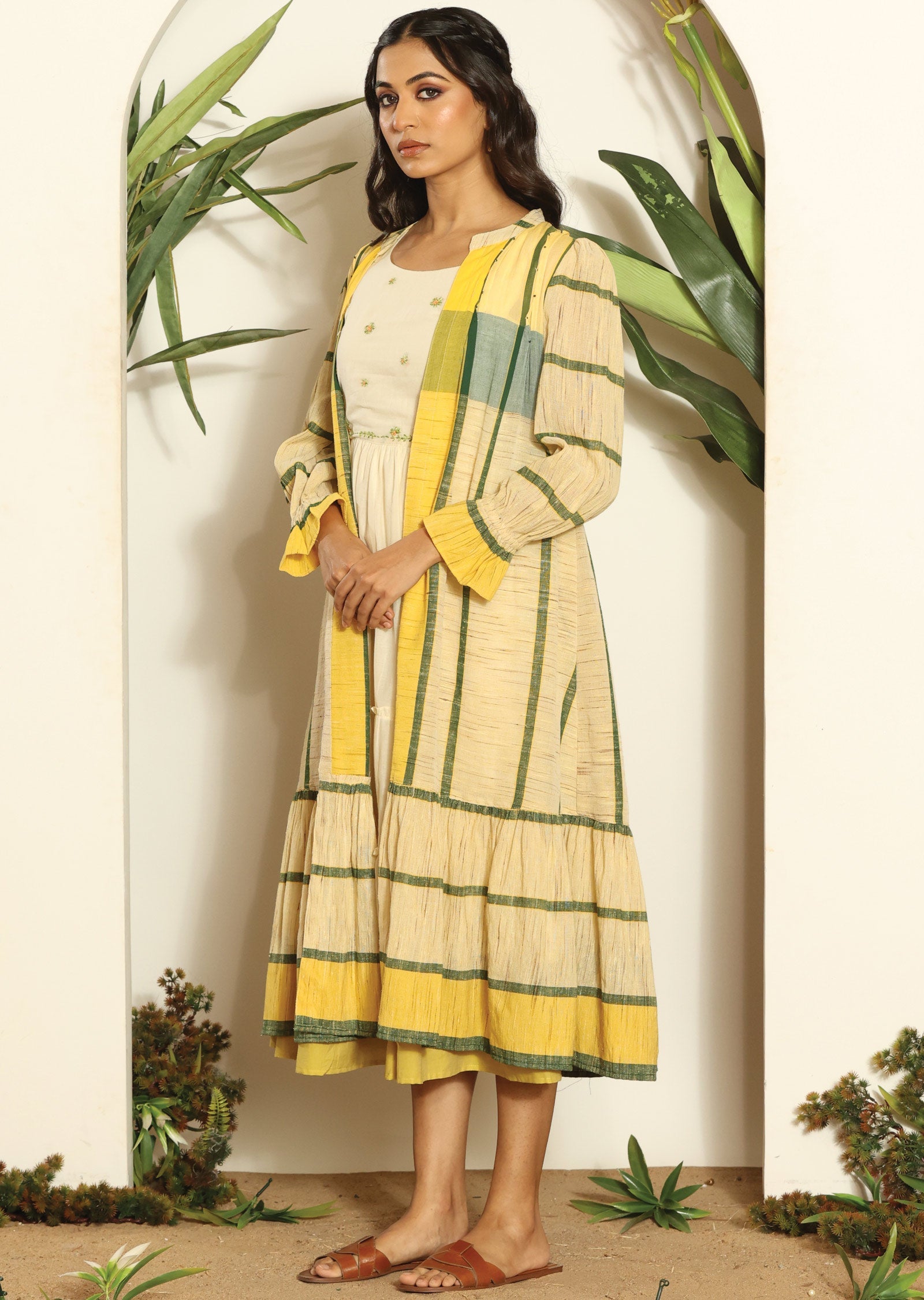 Cream Cotton Midi Dress