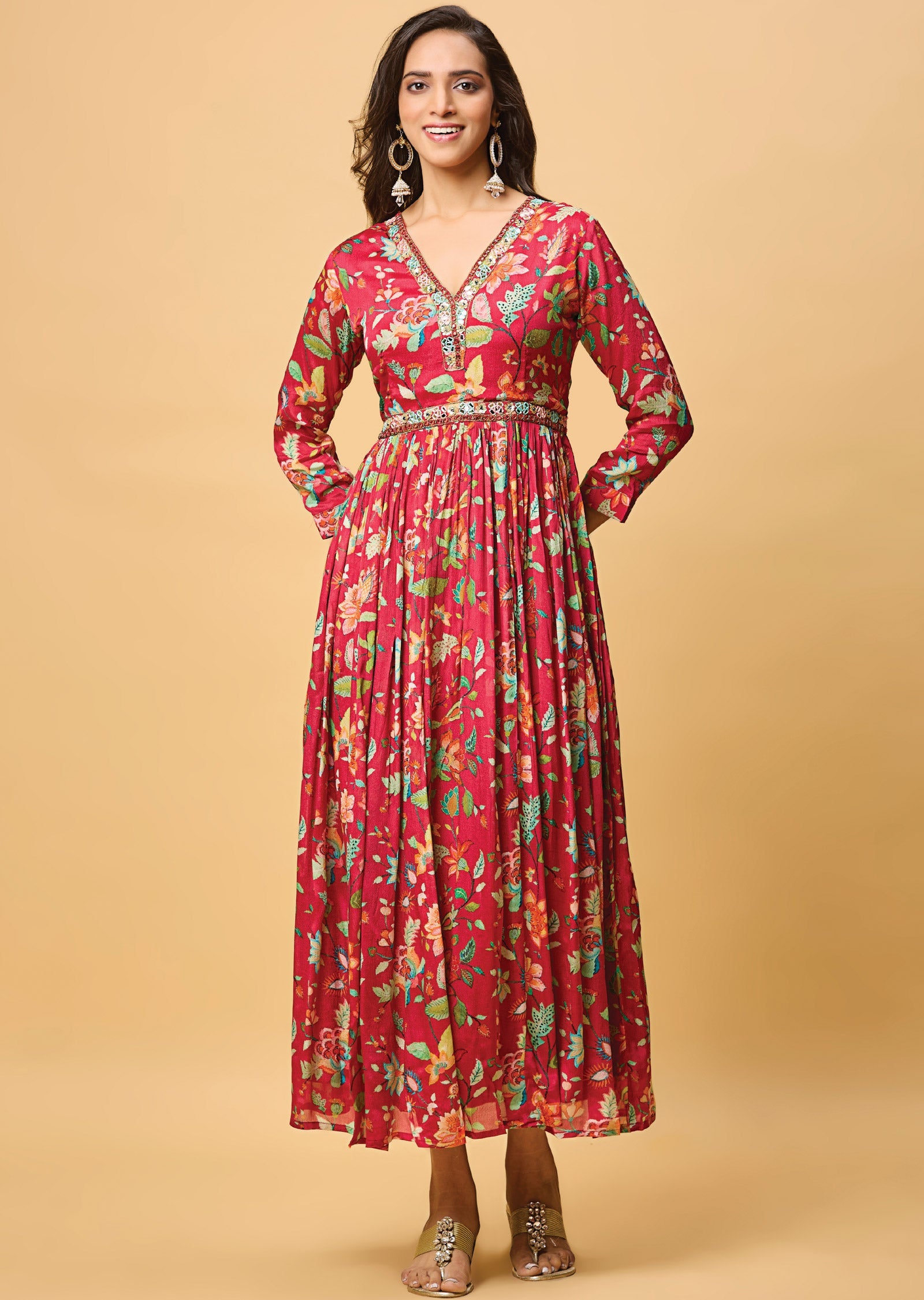 Rani Pink Chinnon Long Dress