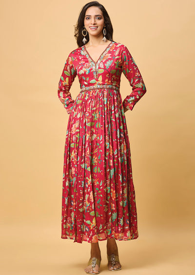 Rani Pink Chinnon Long Dress