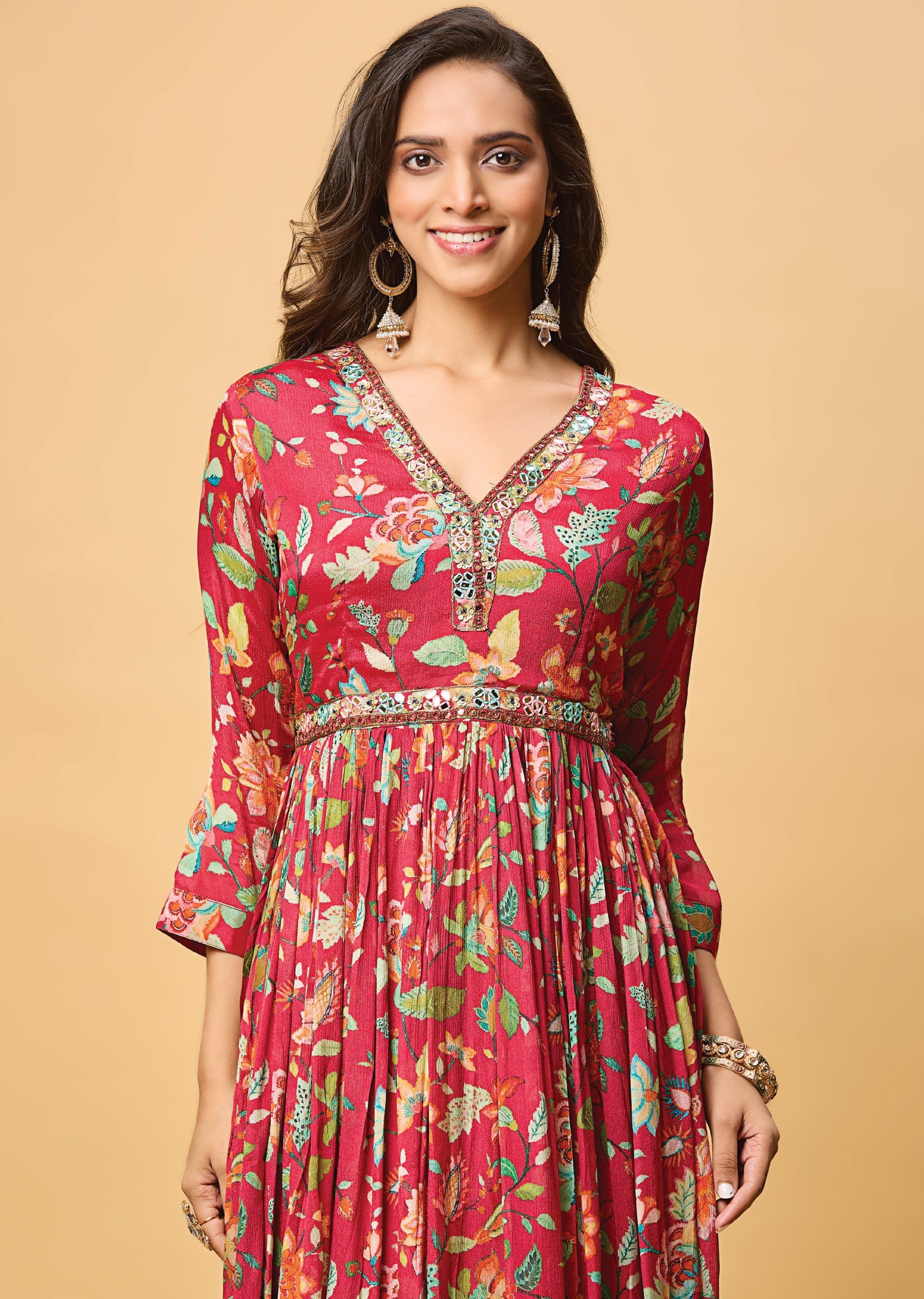 Rani Pink Chinnon Long Dress