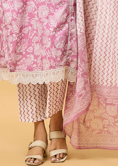 Lavender Cotton Straight Cut Suit