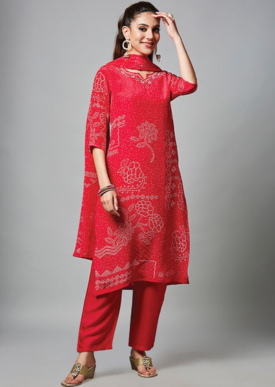 Rani Pink Crepe Straight Cut Suit