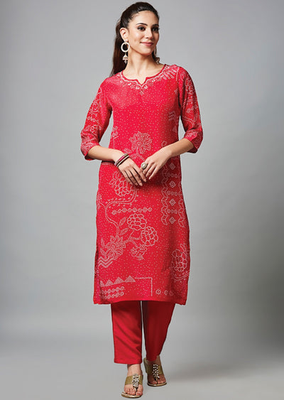 Rani Pink Crepe Straight Cut Suit