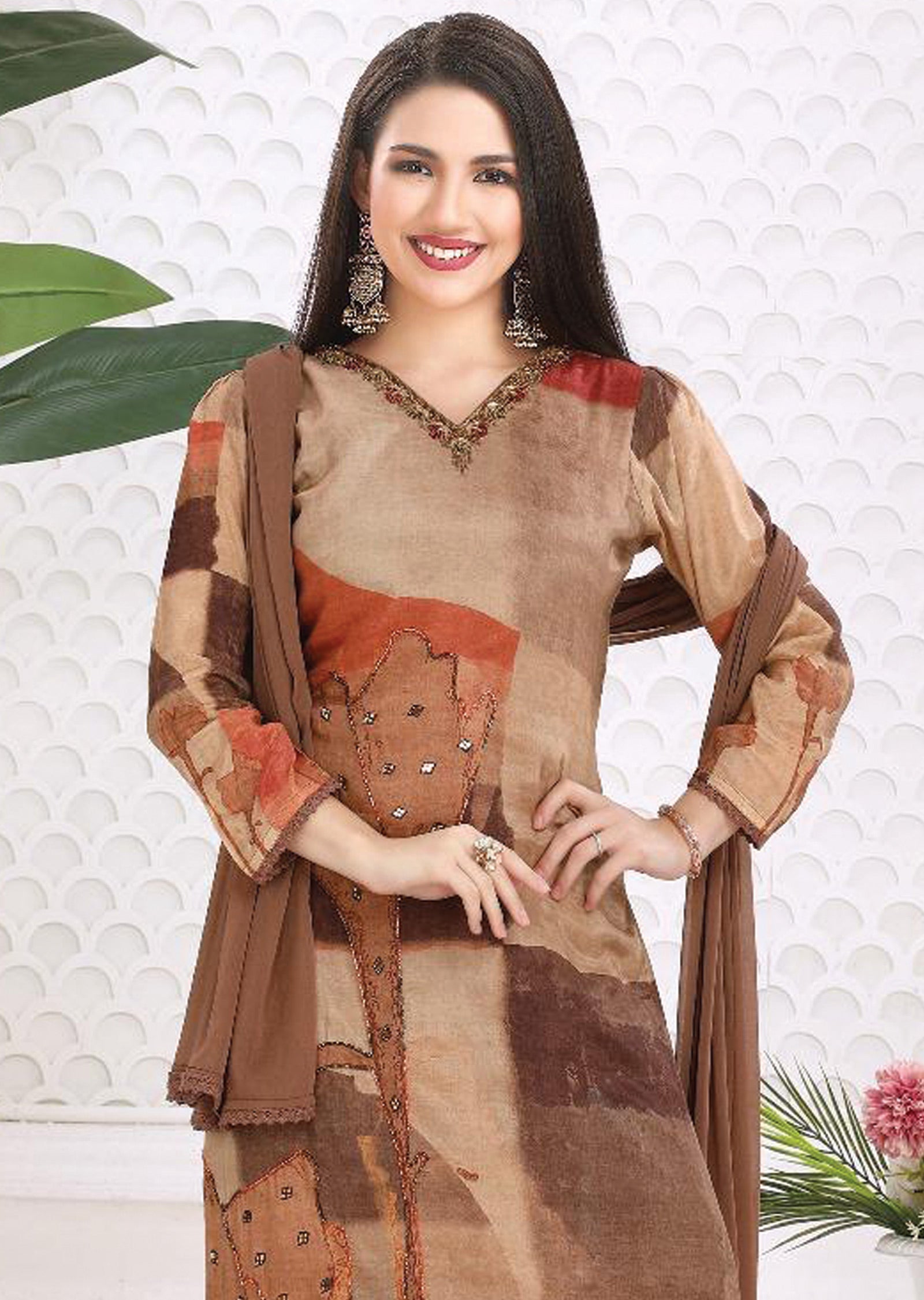 Light Brown Modal Straight cut suits