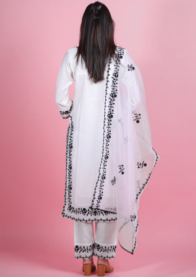 Off White Silk Straight Cut Suits