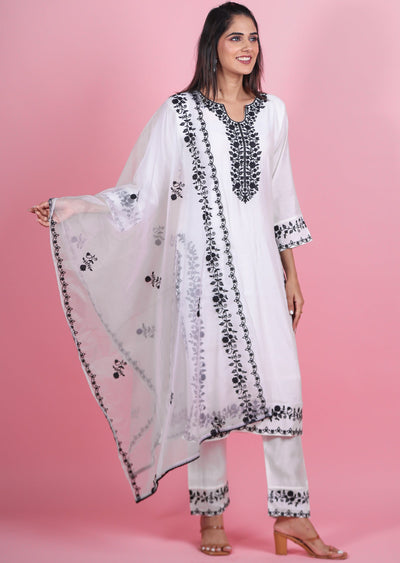 Off White Silk Straight Cut Suits