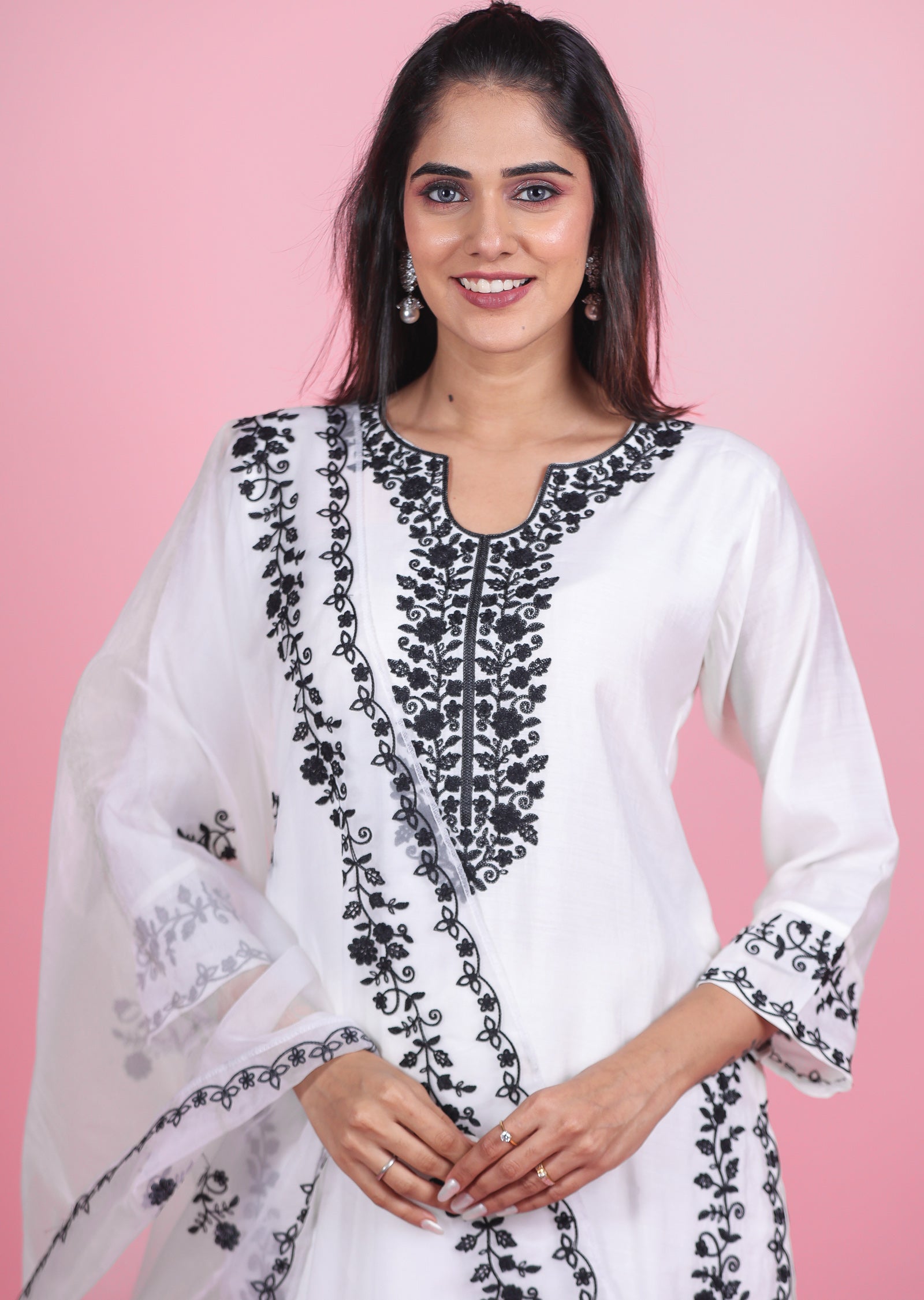 Off White Silk Straight Cut Suits