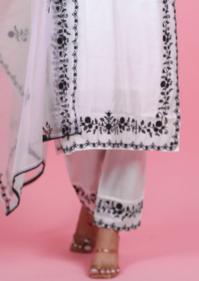 Off White Silk Straight Cut Suits